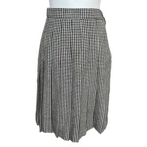 VTG 90s Stephanie andrews wool black white houndstooth pleated skirt women small